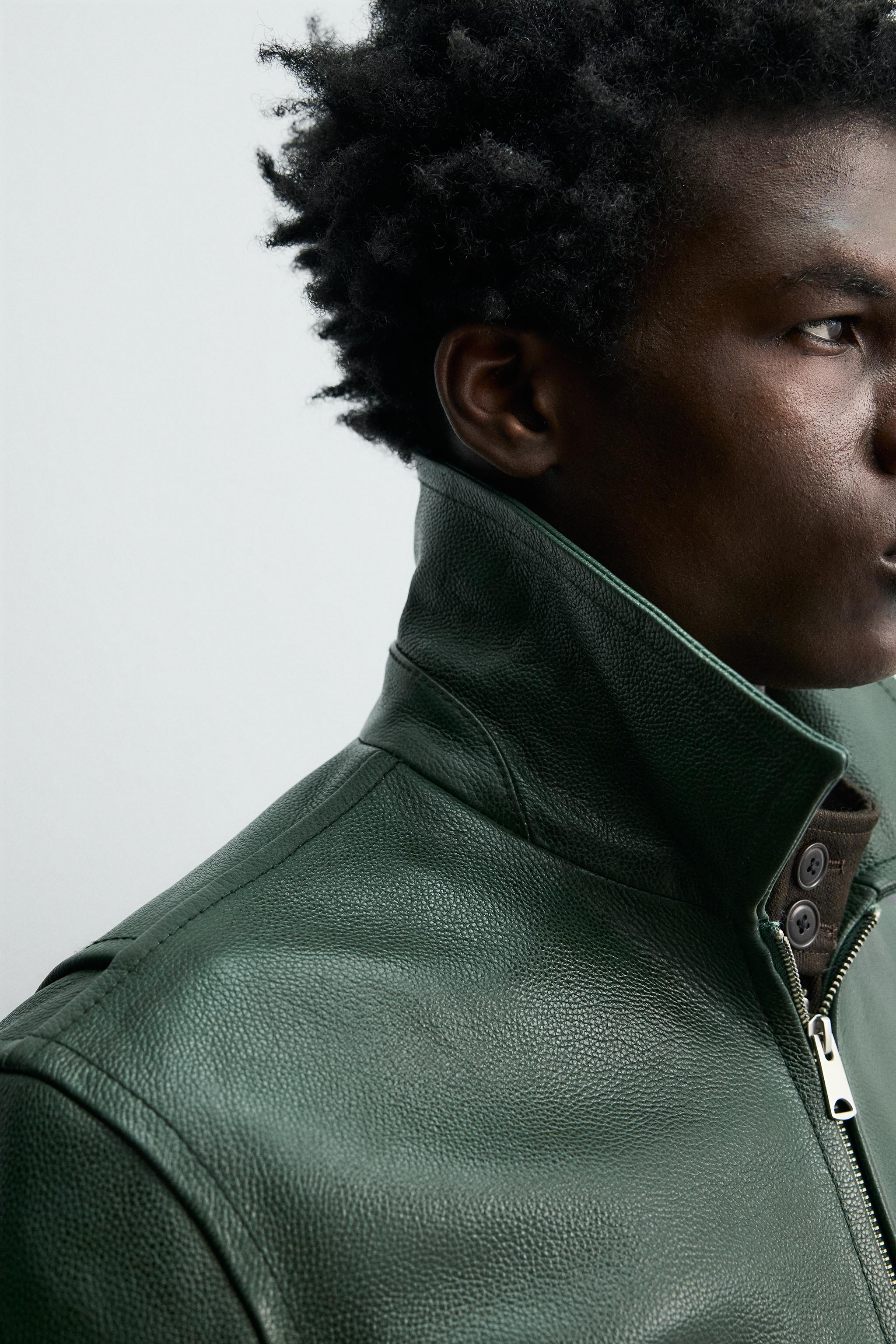 LEATHER BOMBER JACKET